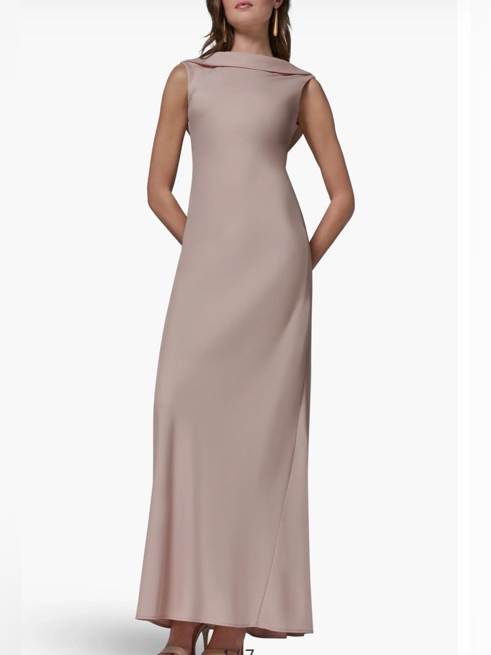 Donna Karan Ruffled-Back Satin Gown, Size 2 - Picture 2 of 8